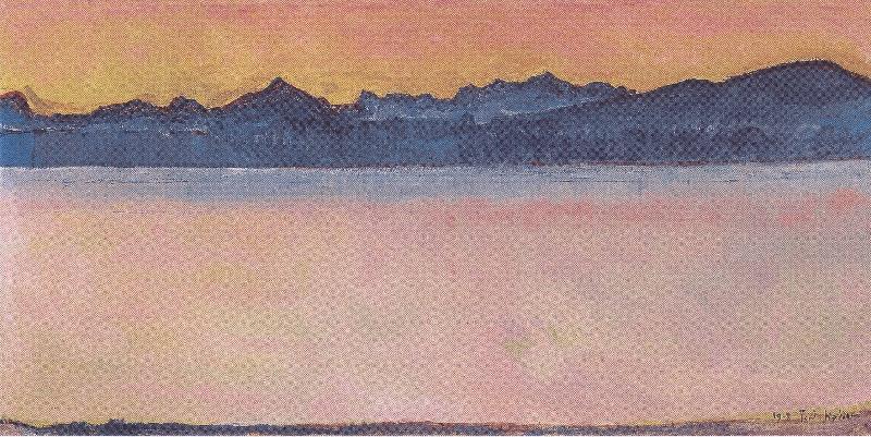 Ferdinand Hodler Genfersee mit Mont Blanc im Morgenrot oil painting image